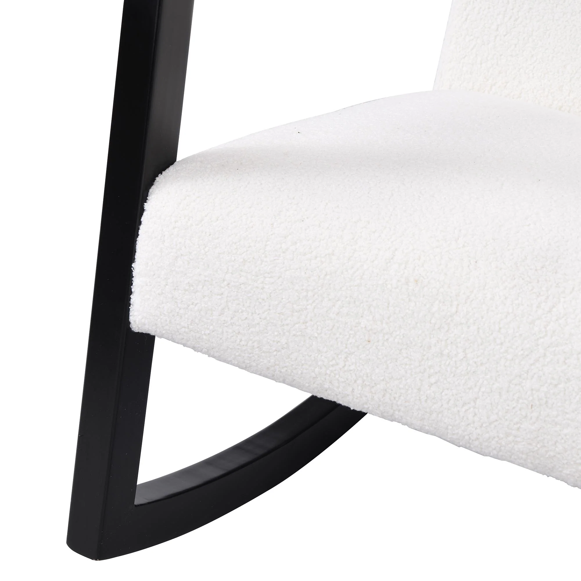 Fyne Ecru Boucle Rocking Armchair, Black Frame - Image 10