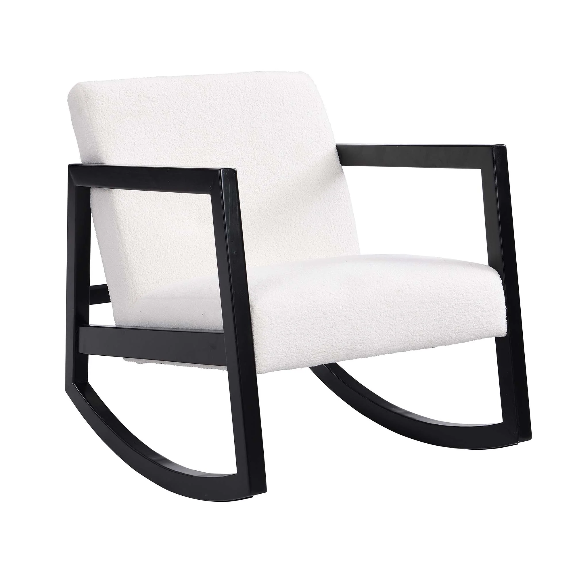 Fyne Ecru Boucle Rocking Armchair, Black Frame - Image 3