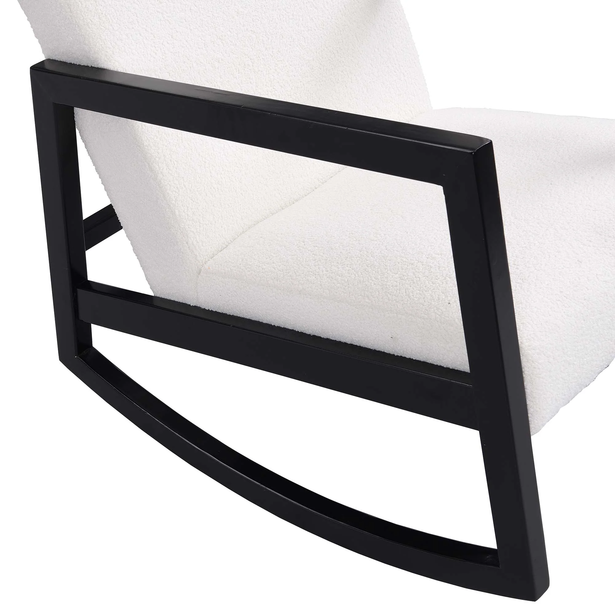 Fyne Ecru Boucle Rocking Armchair, Black Frame - Image 9