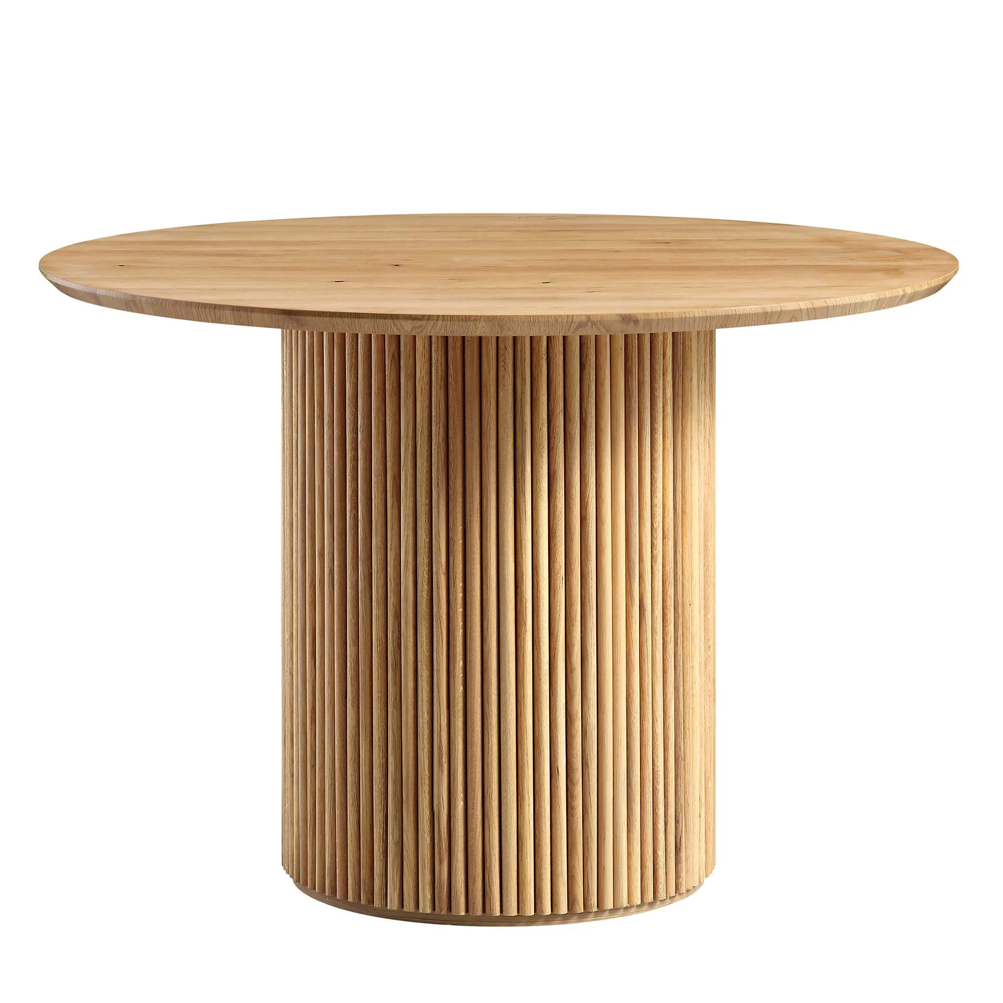 Maru Round Oak Pedestal Dining Table, Oak - Image 3