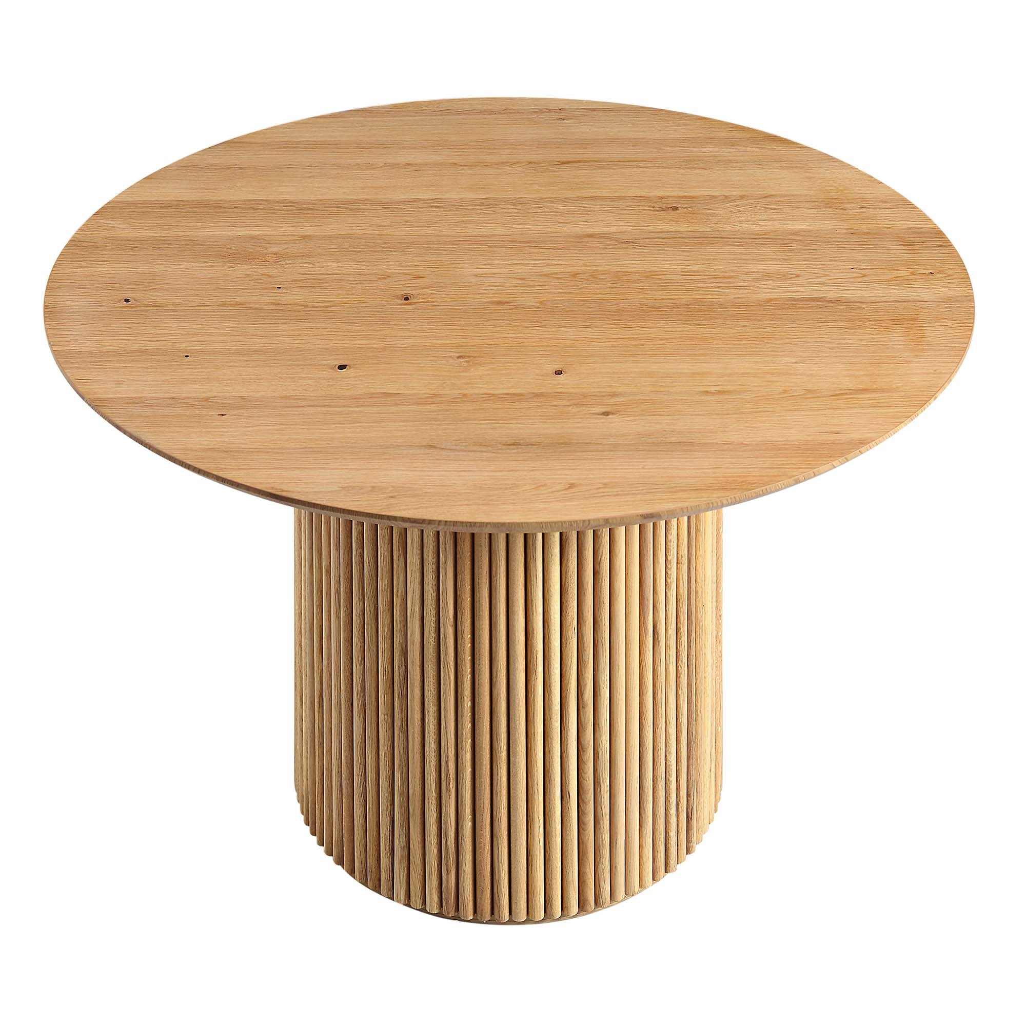 Maru Round Oak Pedestal Dining Table, Oak - Image 4