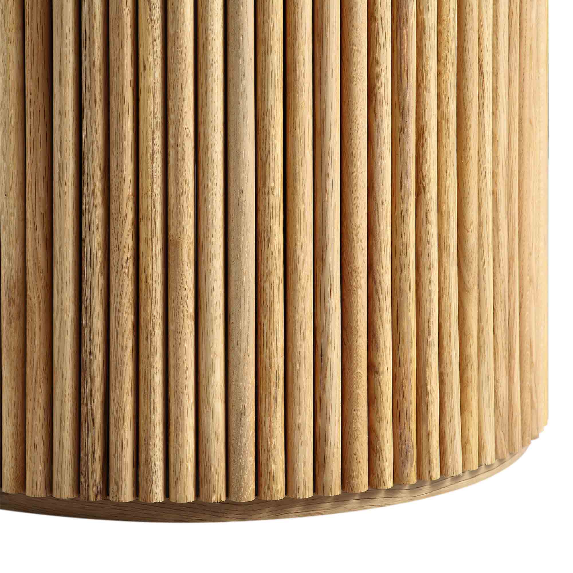 Maru Round Oak Pedestal Dining Table, Oak - Image 9