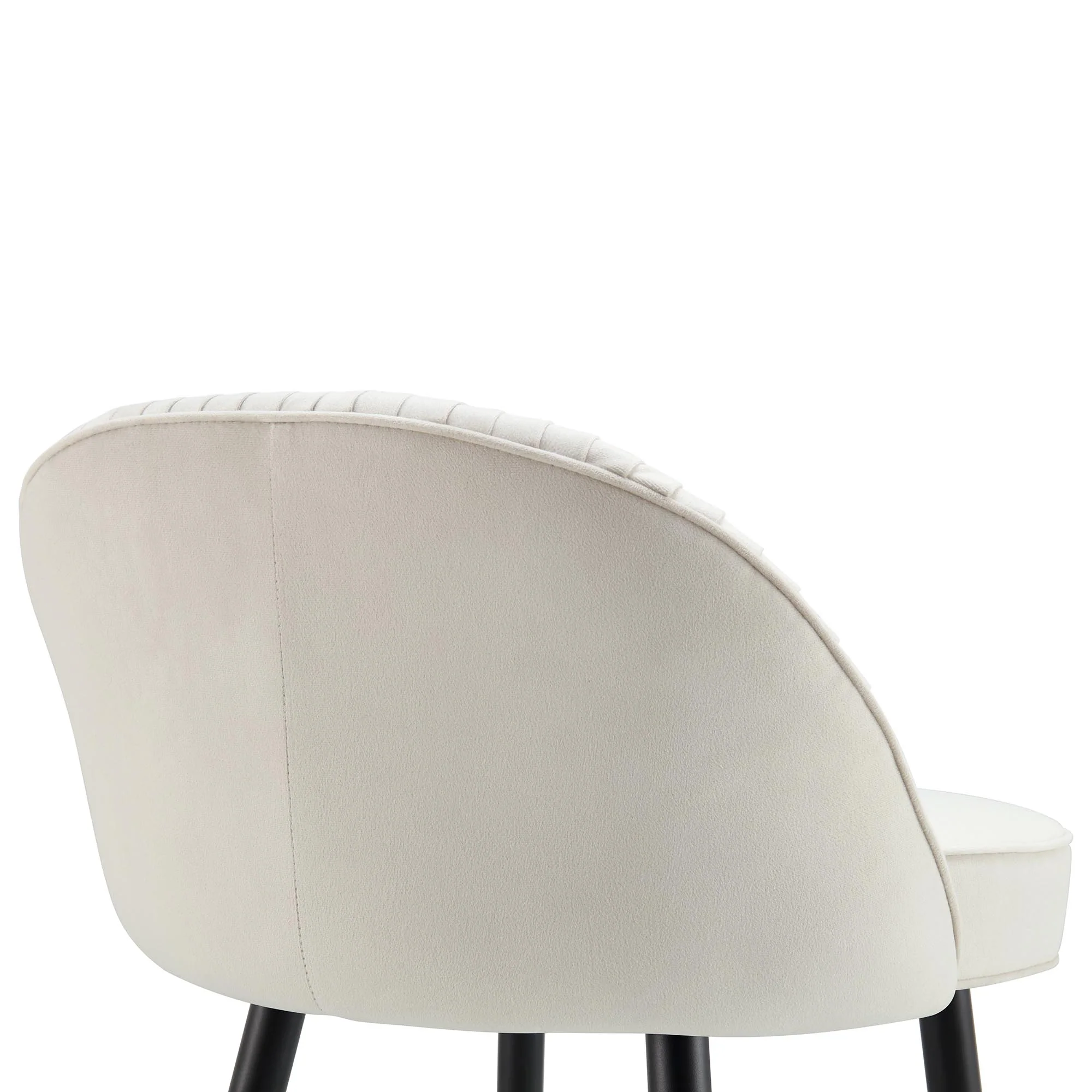 Miyae Set of 2 Pleated Champagne Beige Velvet Upholstered Counter Stools - Image 10