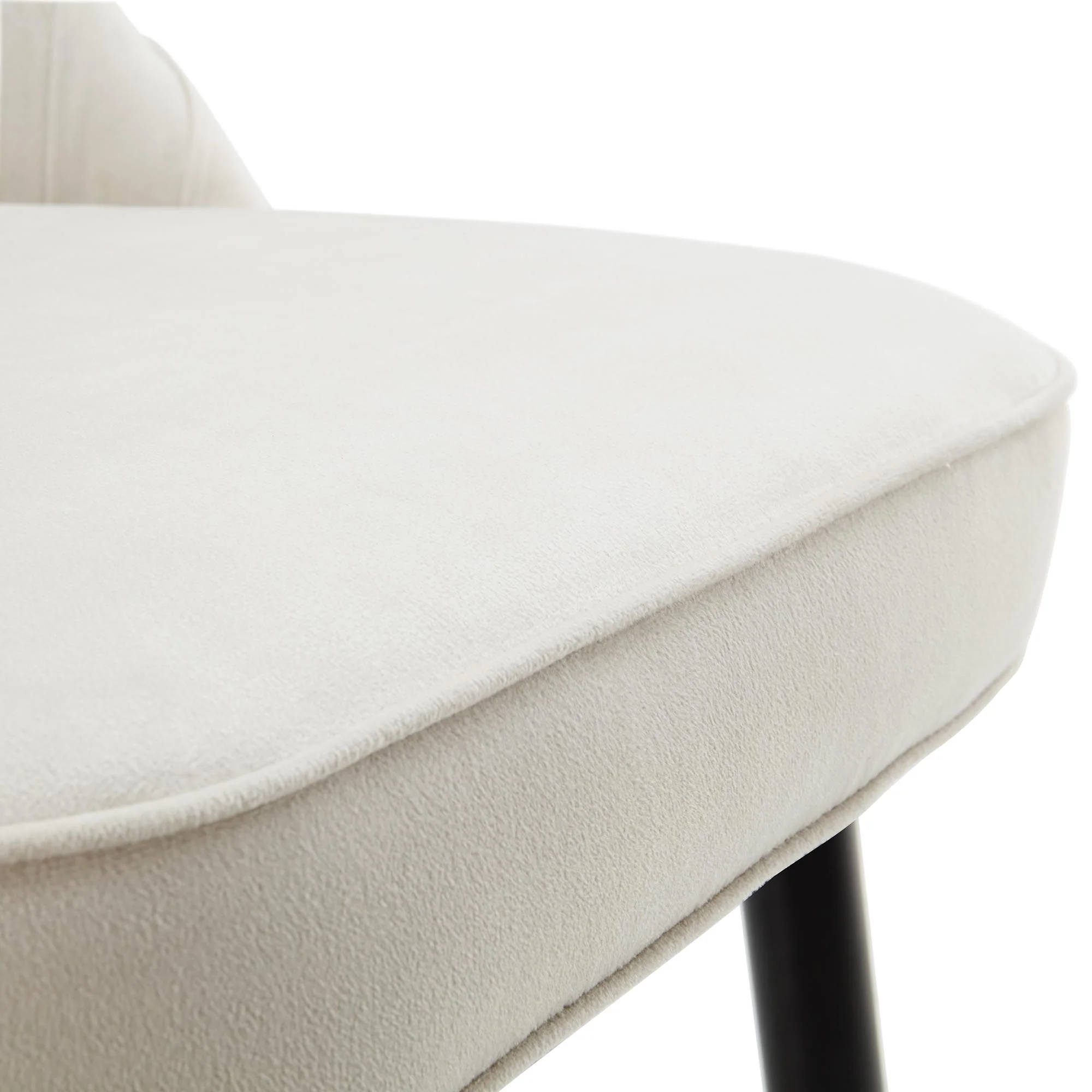 Miyae Set of 2 Pleated Champagne Beige Velvet Upholstered Counter Stools - Image 12