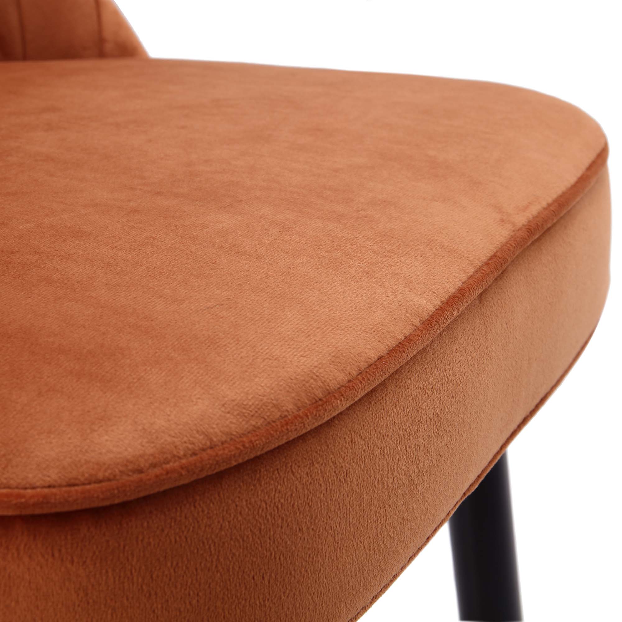 Miyae Set of 2 Pleated Burnt Orange Velvet Upholstered Counter Stools - Image 12