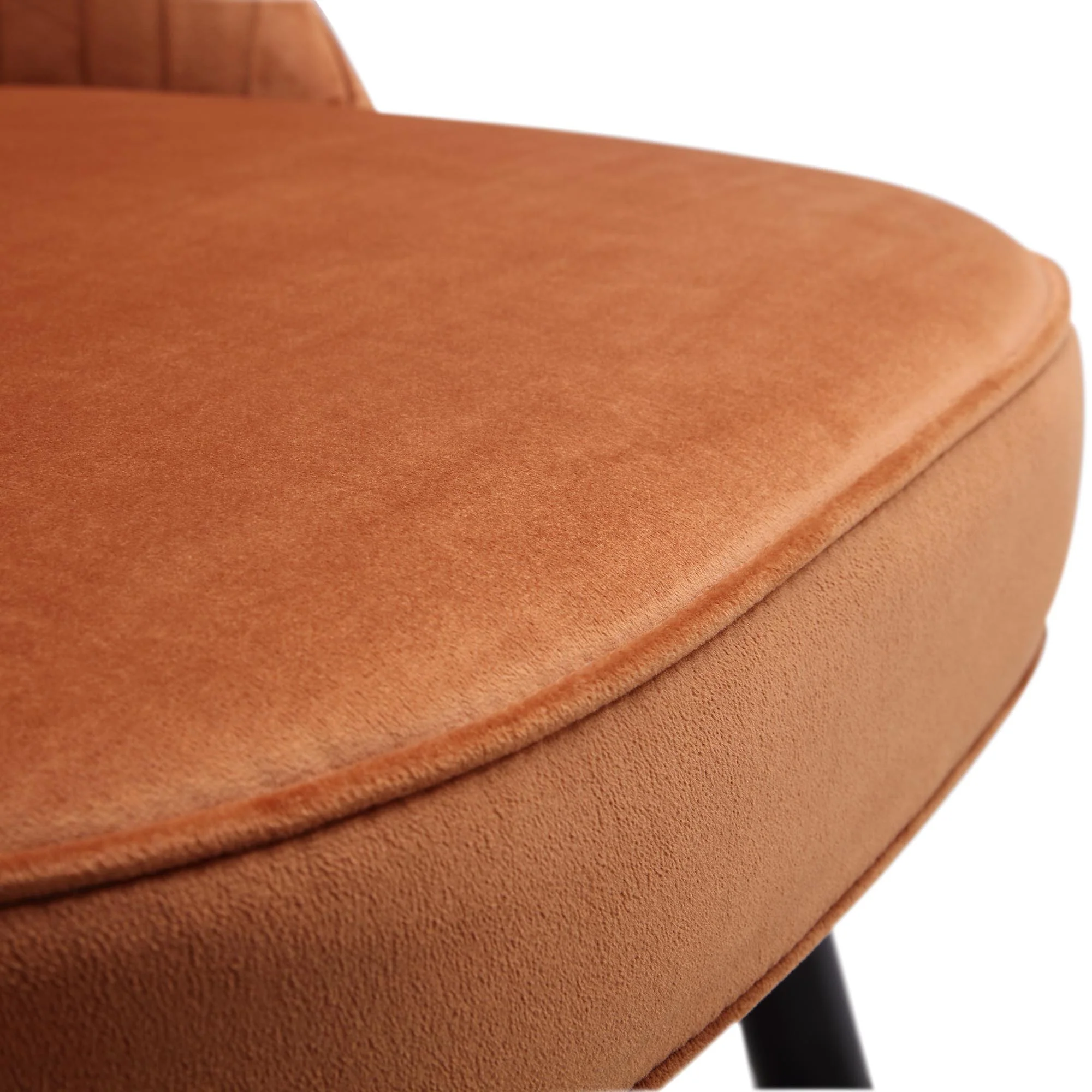 Miyae Set of 2 Pleated Burnt Orange Velvet Upholstered Dining Chairs - Image 12