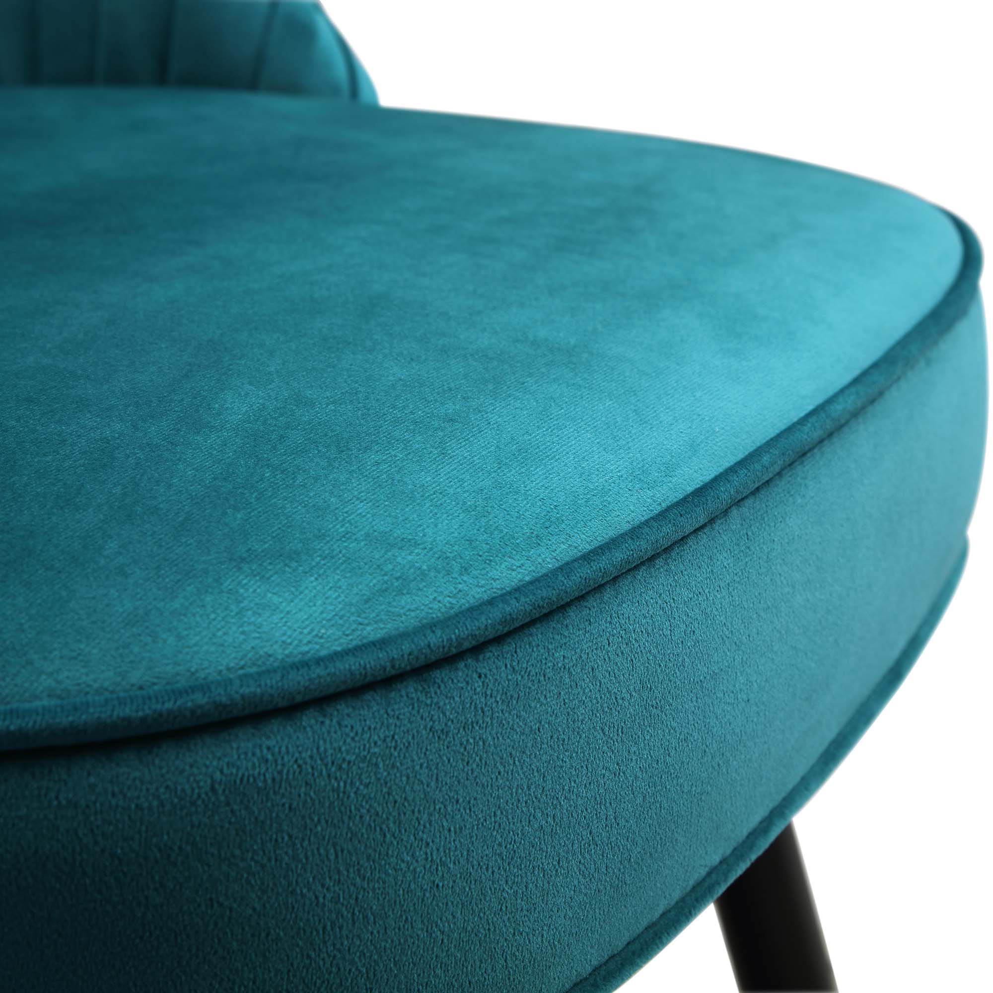 Miyae Set of 2 Pleated Teal Velvet Upholstered Dining Chairs - Image 12