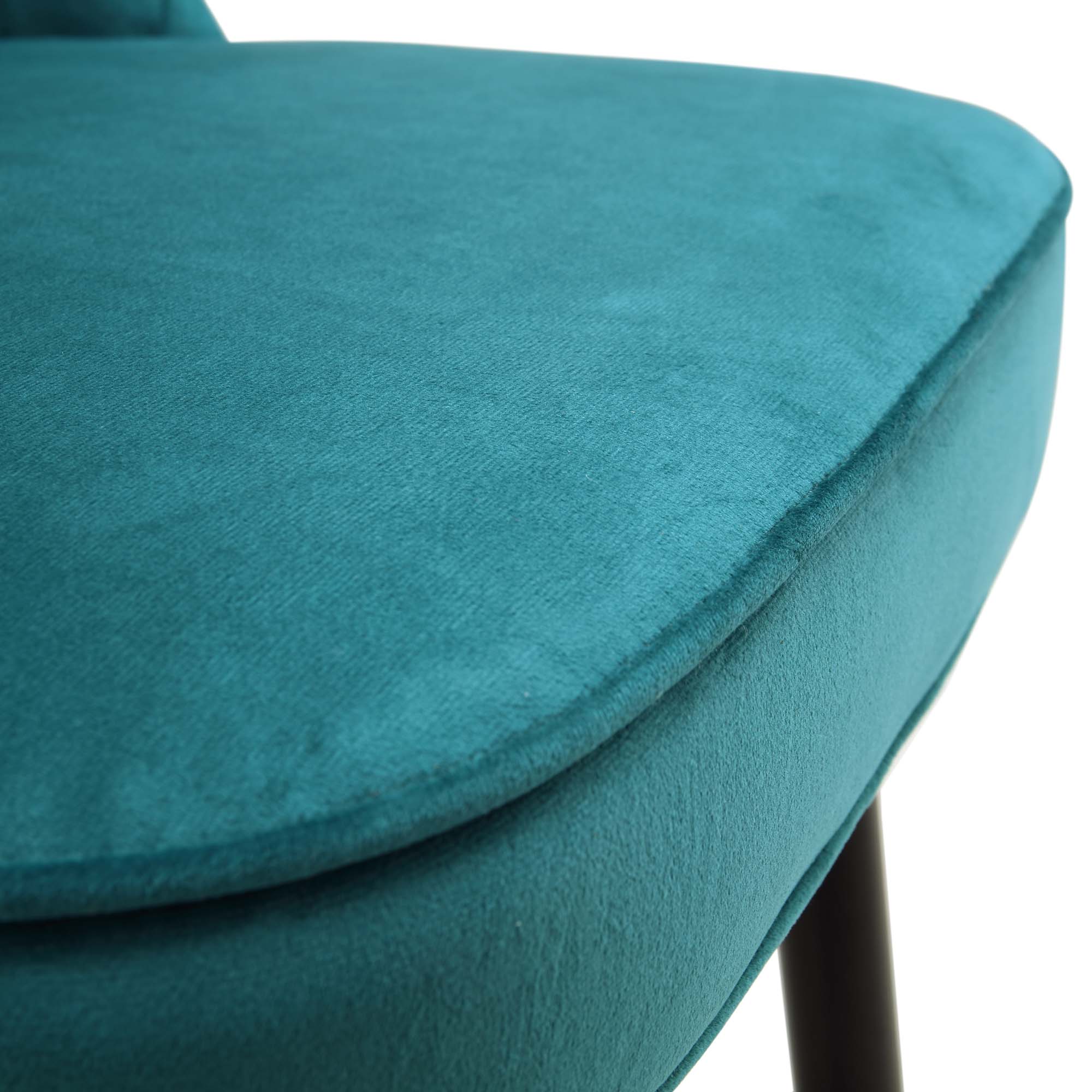 Miyae Set of 2 Pleated Teal Velvet Upholstered Counter Stools - Image 12